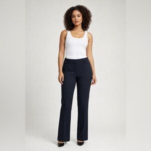 Express Black Mid-Rise Straight Leg Pants, Side Pockets, Zipper, Size 2R